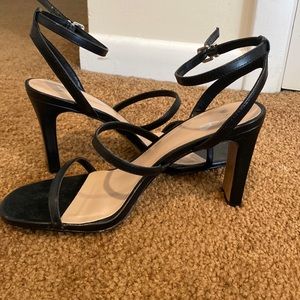 Black strappy heels